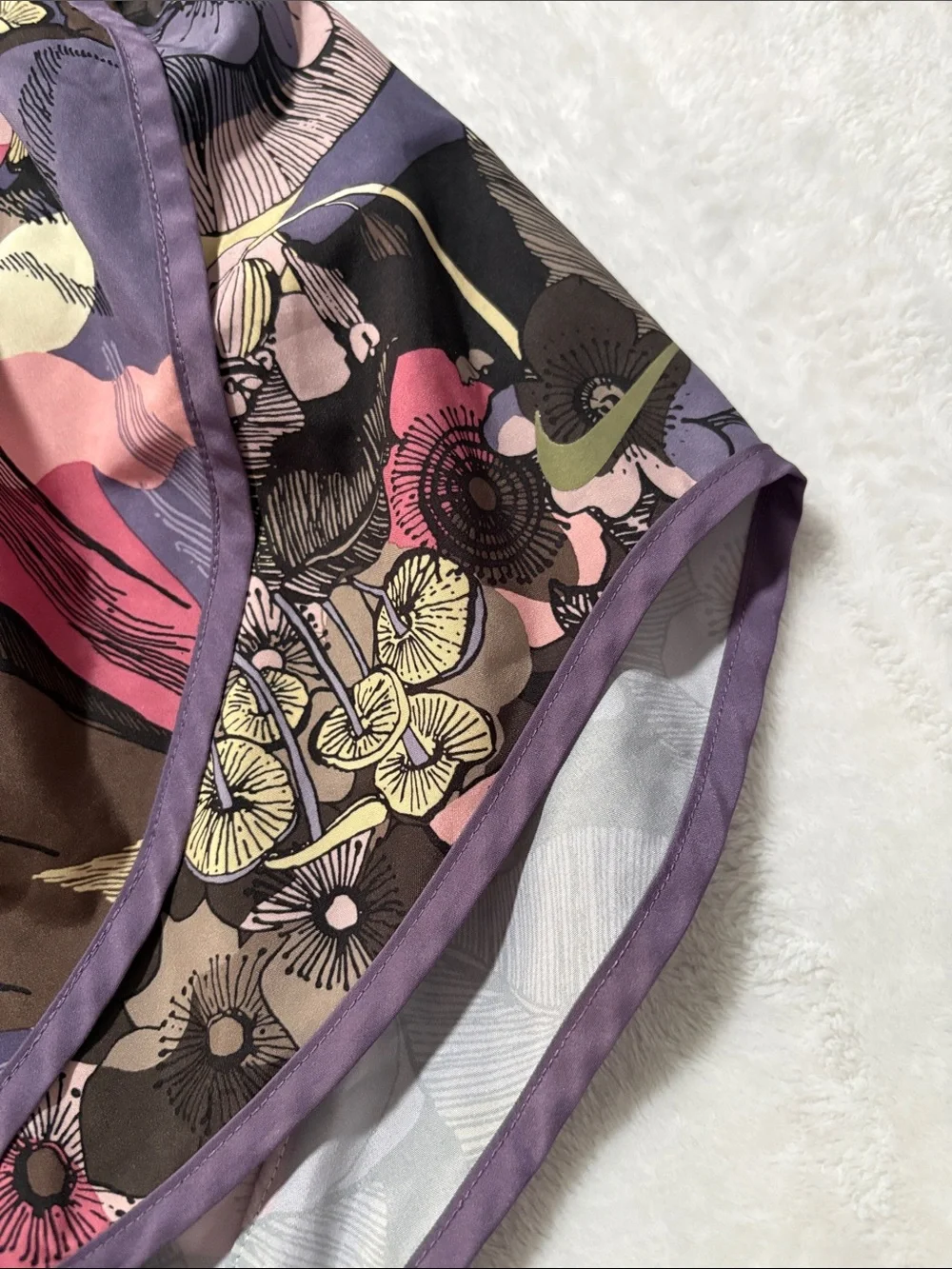 Nike running medium mushroom Women's Floral Print Running Shorts - Purple Multi